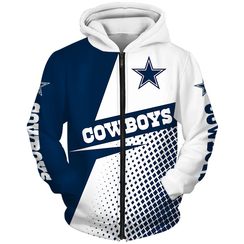 Dallas Cowboys Hoodie Longsleve Zip Hoodie for Fan - Image 2