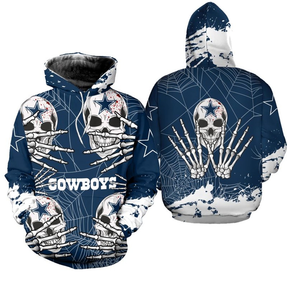 Dallas Cowboys Hoodie Skull for Halloween Graphic