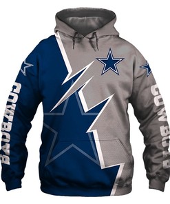 Dallas Cowboys Hoodie Zigzag Graphic Zip Hoodie Gift for Fans