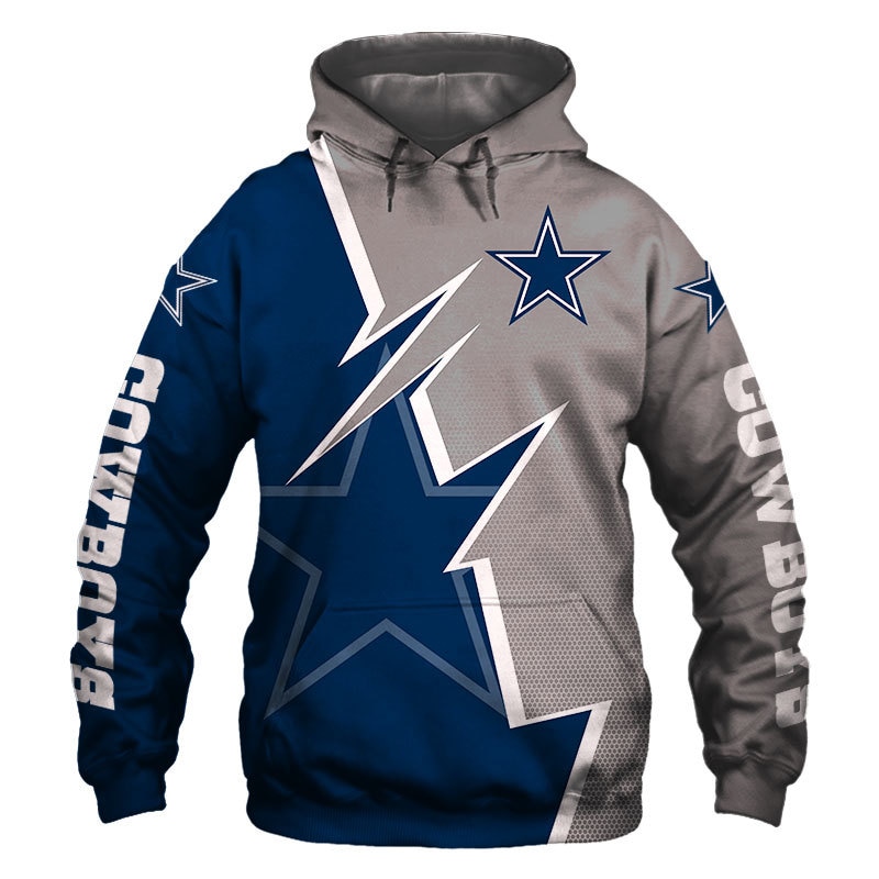 Dallas Cowboys Hoodie Zigzag Graphic Zip Hoodie Gift for Fans