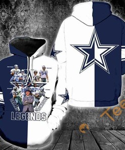 Dallas Cowboys Legends Coach And Players Sgined Hoodie 3d