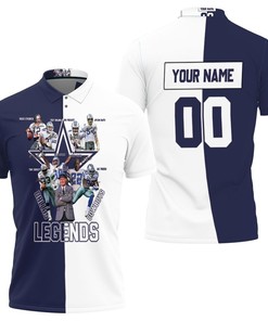 Dallas Cowboys Legends Coach And Players Signed Personalized 3D All Over Print Polo Shirt