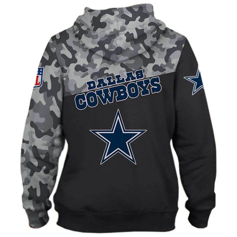 Dallas Cowboys Military Hoodie 3D Zip Hoodie 3D Zip Hoodie Long Sleeve New Season - Image 2