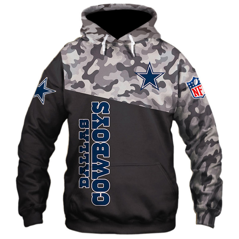 Dallas Cowboys Military Hoodie 3D Zip Hoodie 3D Zip Hoodie Long Sleeve New Season - Image 3