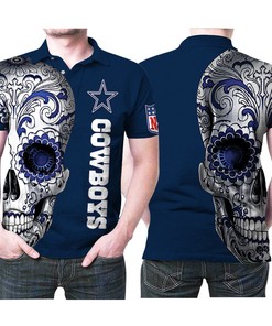 Dallas Cowboys National Football League Logo Team Skull Gift For Dallas Cowboys Fans Polo Shirt All Over Print Shirt 3d T-shirt