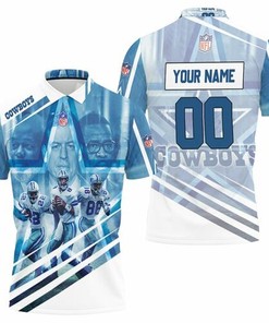 Dallas Cowboys Triplets Emmitt Smith 22 Troy Aikman 8 Michael Irvin 88 Personalized 3D All Over Print Polo Shirt