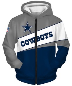Dallas Cowboys Zip Hoodie 3D Zip Hoodie