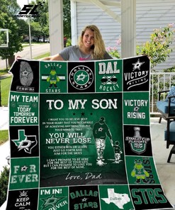 Dallas Stars Love Letter Quilt Blanket