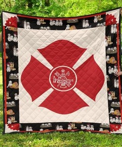 Dalmatian Firefighter Quilt Blanket Bedding Set