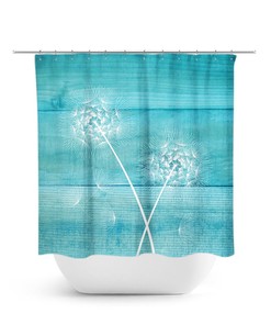 Dandelion Shower Curtain, Rustic Bathroom Decor, Rustic Bath Curtain, Farmhouse Bathroom, Teal Bathroom, Aqua Bath Curtain