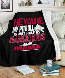 Dangerous Pit Bull Mama Sherpa Fleece Blanket Gifts for Family, for Couple