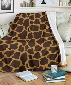 Dark Brown Cow Sherpa Fleece Blanket Gifts for Family, for Couple