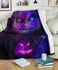 Dark Color Jack Skellington Fleece Blanket Gift For Fan, Quilt Blanket Bedding Set Gift