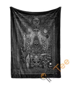 Dark Masonic Art Sherpa Fleece Blanket Gifts for Family, for Couple