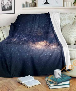 Dark Milky Way Galaxy Space Sherpa Fleece Blanket Gifts for Family, for Couple