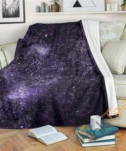 Dark Purple Cosmos Galaxy Space Sherpa Fleece Blanket Gifts for Family, for Couple