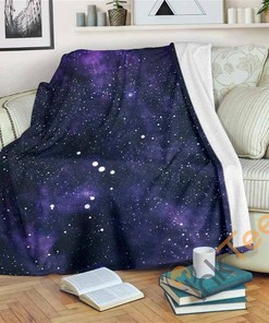 Dark Purple Galaxy Outer Space Sherpa Fleece Blanket Gifts for Family, for Couple