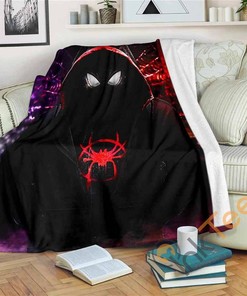 Dark Spiderman Sherpa Fleece Blanket Gifts for Family, for Couple