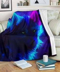 Darkness Wolf Wolf Lover Sherpa Fleece Blanket Gifts for Family, for Couple