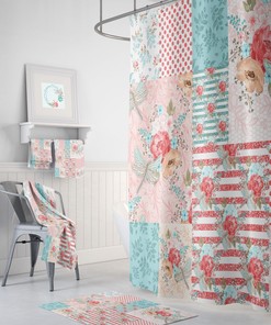 Darling Dragonfly Butterfly Shower Curtain Optional Bath Mat and Towels,