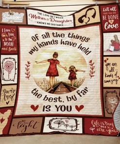 Daughter And Mom I Love You To The Moon And Back Quilt Blanket Bedding Set