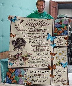 Daughter Dad Butterfly Heart To Heart Blanket Fleece Blanket Quilt Blanket Bedding Set