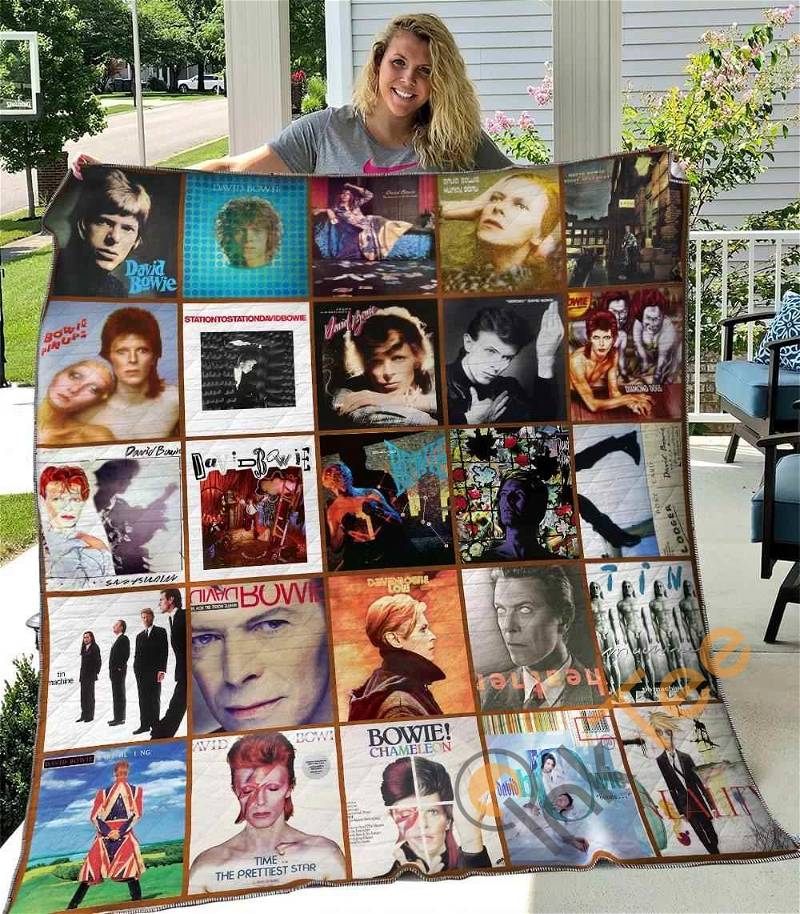 David Bowie Quilt Blanket Bedding Set With Pilliwcases Option Ver3