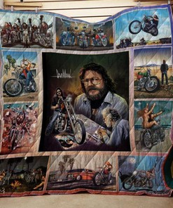 David Mann Motorcycles Quilt Blanket Bedding Set-05