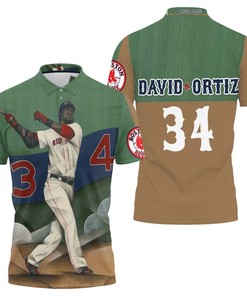 David Ortiz Boston Red Sox 34 Polo Shirt All Over Print Shirt 3d T-shirt