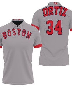 David Ortiz Boston Red Sox Player Gray 2019 Jersey Inspired Style 3D All Over Print Polo Shirt