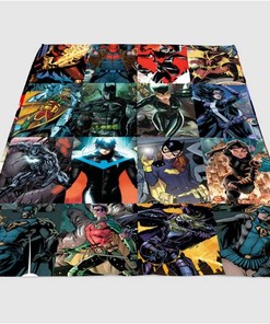 Dc Superhero Character Sherpa Fleece Blanket Gifts for Family, for Couple