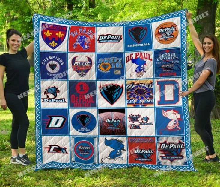 DePaul Ncaa Depaul Blue Demons Collection Collected Love Quilt Blanket Bedding Set