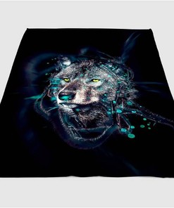 Dead Wolf Sherpa Fleece Blanket Gifts for Family, for Couple
