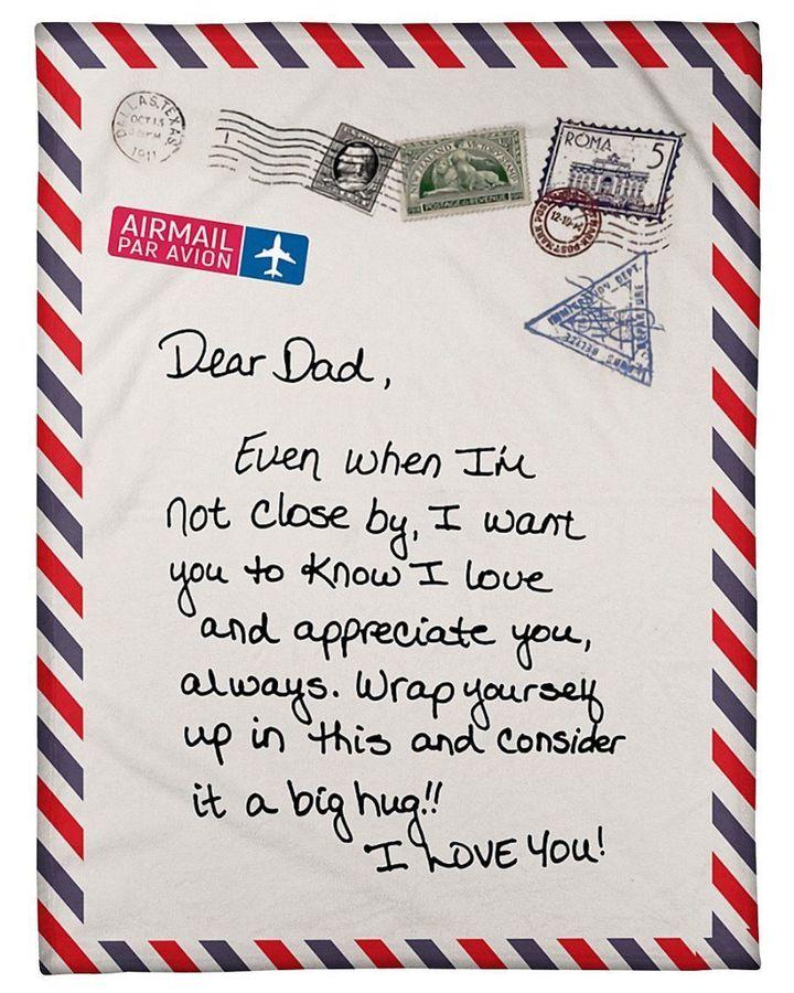Dear Dad Envelope I Love You To Dad Email Fleece Blanket Gift For Dad69