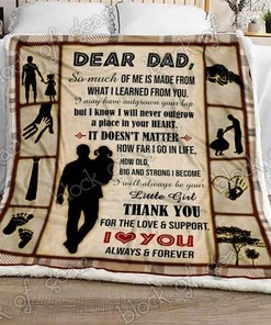 Dear Dad From Kids Always Be Your Little Girl Personalized Quilt Blanket Bedding Set