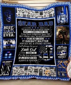 Dear Dad, My Policeman Quilt Blanket Bedding Set
