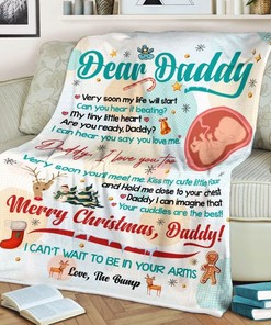 Dear Daddy Very Soon You'll Meet Me Love The Bump Blanket For Future Dad72