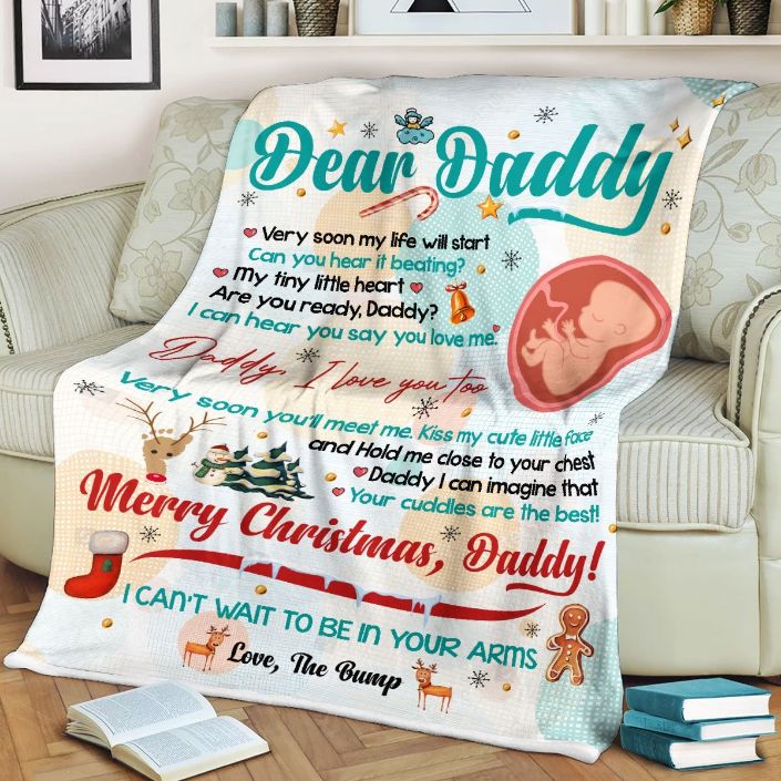 Dear Daddy Very Soon You'll Meet Me Love The Bump Blanket For Future Dad72