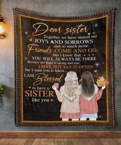 Dear Sister Fleece Blanket Gift For Sister for Home Décor