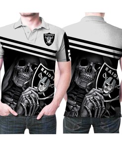 Death God Oakland Raiders Nfl Football Team Logo 3d Designed Allover Gift For Raiders Fans Polo Shirt All Over Print Shirt 3d T-shirt