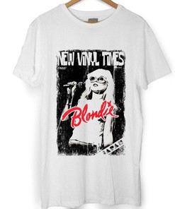 Debbie Harry Blondie Vinyl Times Cotton White T-Shirt
