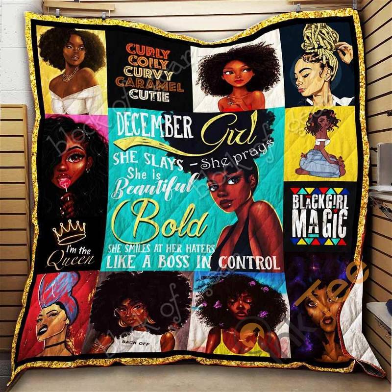 December Girl, Black Queen Quilt Blanket Bedding Set