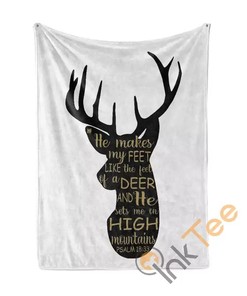 Deer Bible Verse Sherpa Fleece Blanket Gifts for Family, for Couple