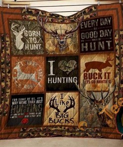 Deer Born To Hunt Quilt Blanket Bedding Set
