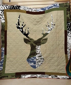 Deer Camouflage Quilt Blanket Bedding Set for Home Décor