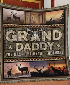 Deer Grand Daddy The Man The Myth The Legend Quilt Blanket Bedding Set