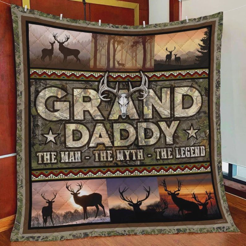 Deer Grand Daddy The Man The Myth The Legend Quilt Blanket Bedding Set