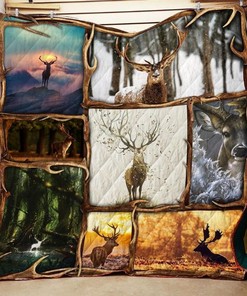 Deer Quilt Blanket Bedding Set for Home Décor
