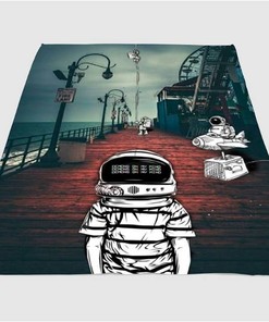 Demons On My Mind Astronout Aesthetic Sad Boy Sherpa Fleece Blanket Gifts for Family, for Couple