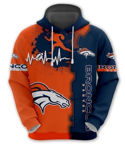 Denver Broncos 3D All Over Print Zip Hoodie for Nfl Fans